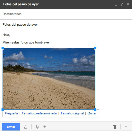 Comparte las fotos de tu smartphone con Gmail