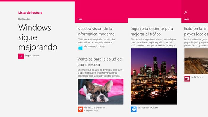 Lista de lectura para Windows 8.1