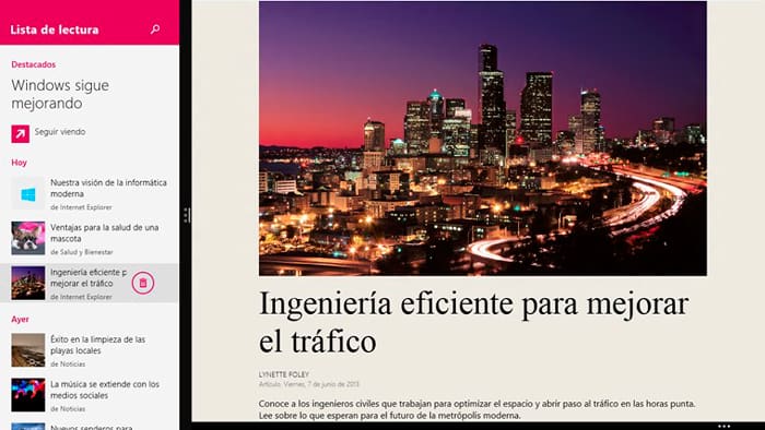 Lista de lectura para Windows 8.1