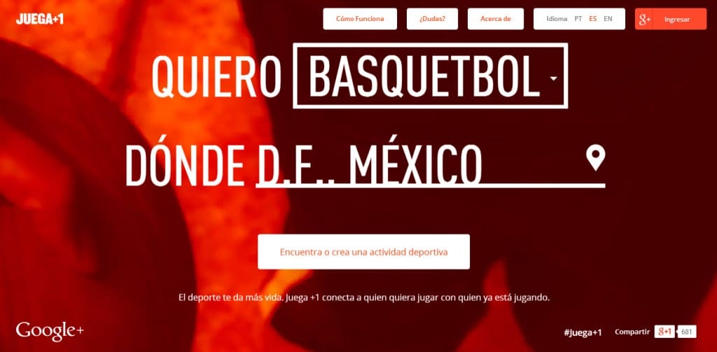 Plataforma para deportistas Googl Juega+1