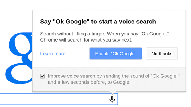 OK Google en Chrome