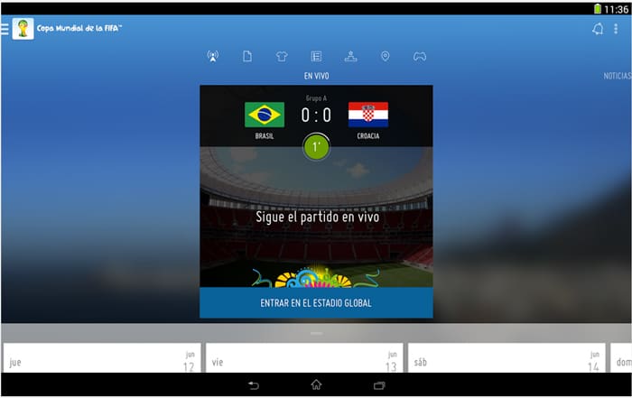 App oficial de la FIFA del Mundial de Brasil