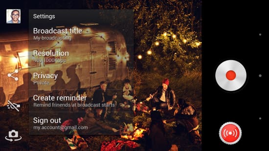 Live on YouTube para el Xperia Z2