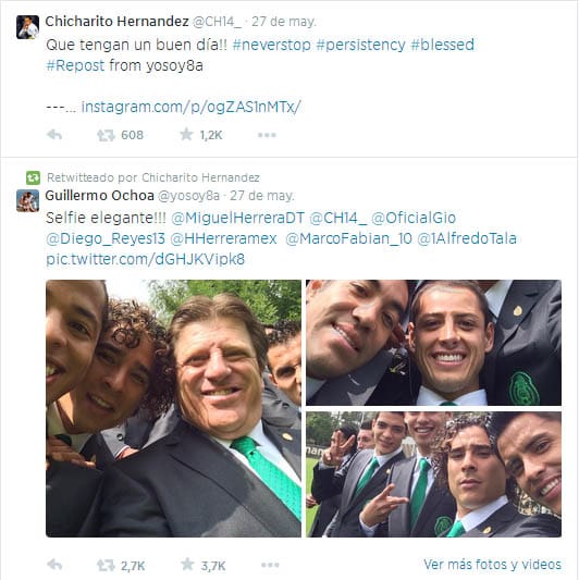 La selección mexicana en Twitter