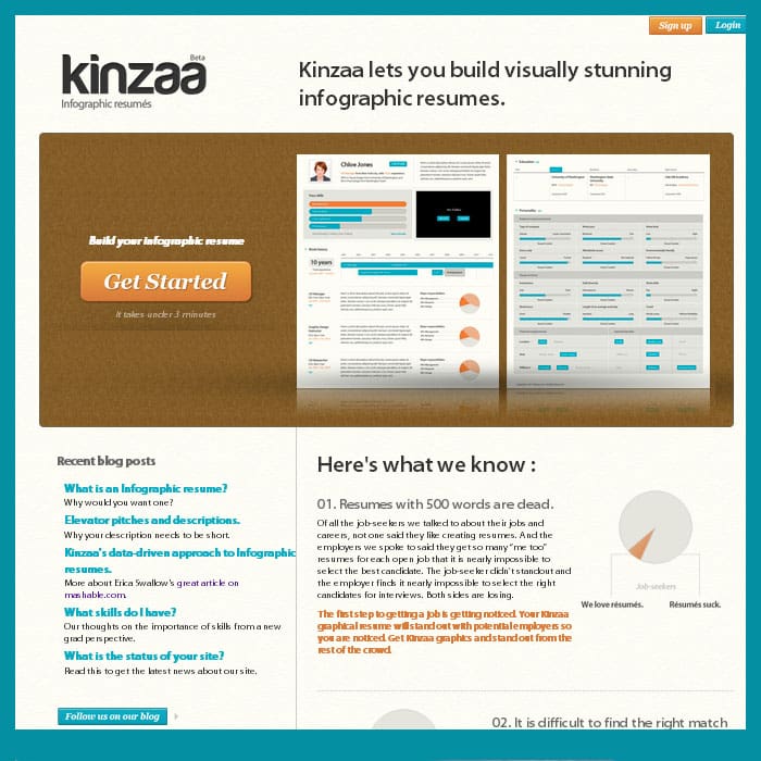 Kinzaa tu CV en infografía