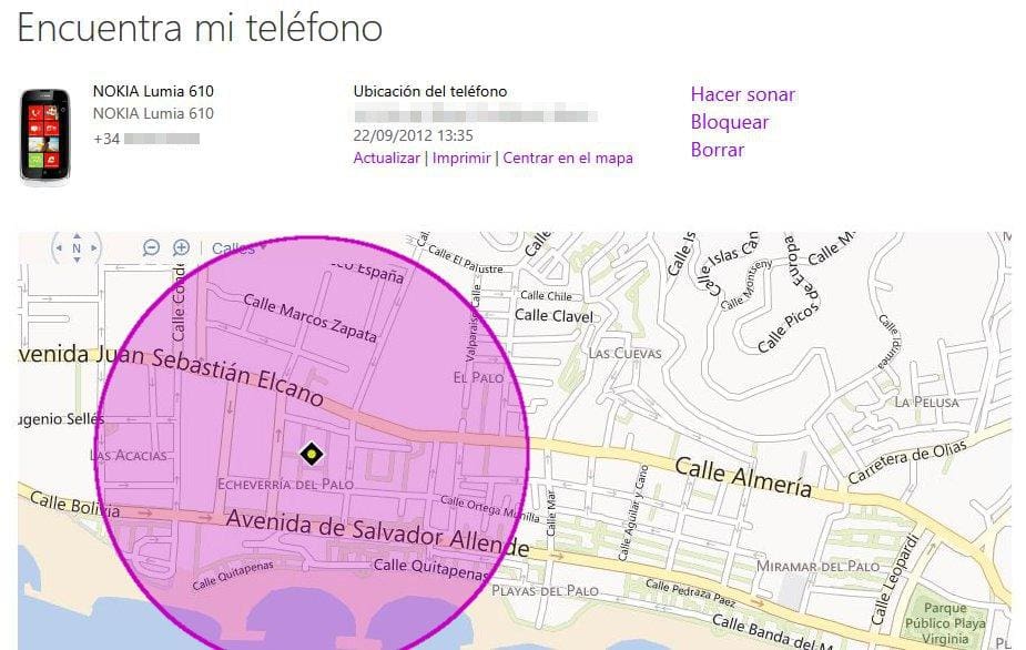 Windows Phone Encuentra mi teléfono