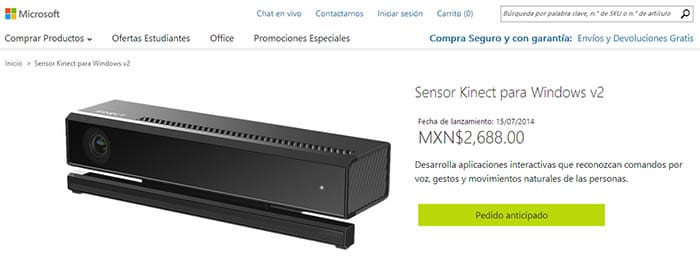 Kinect v2 para Windows