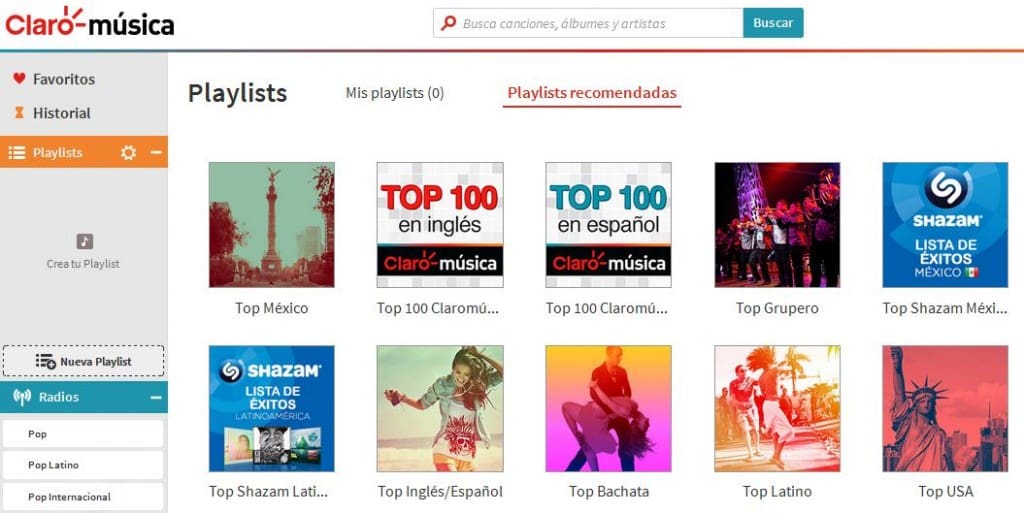 Listas de éxitos Shazam