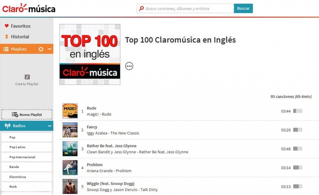 La mejor música en español e inglés en Claromúsica
