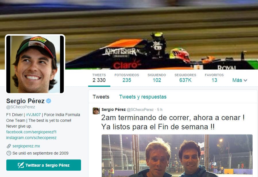 Checo Pérez Twitter