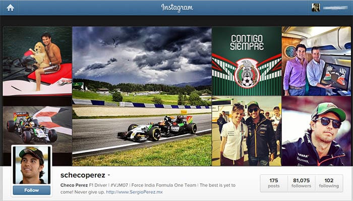 Checo Pérez Instagram