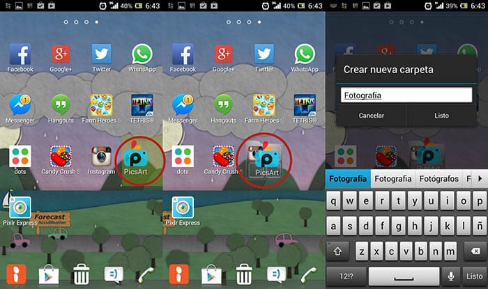 carpetas en Android