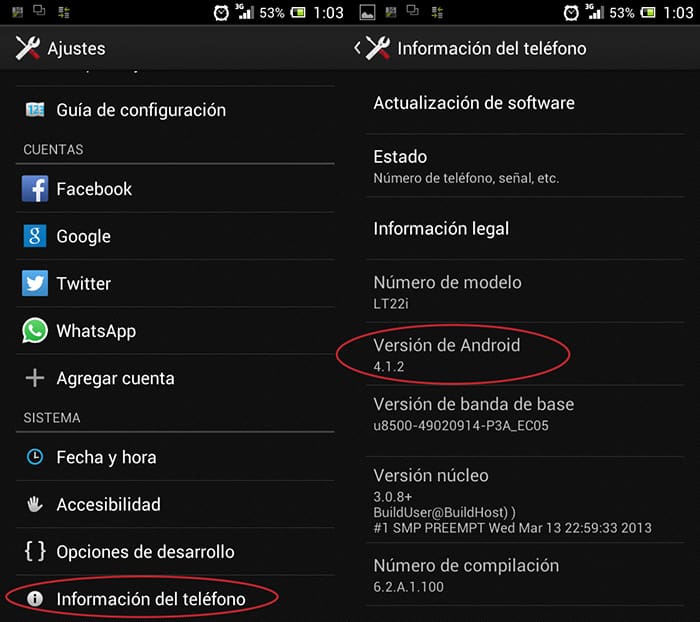 versiones de Android 2
