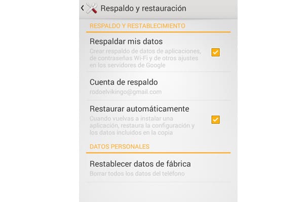 datos de fabrica