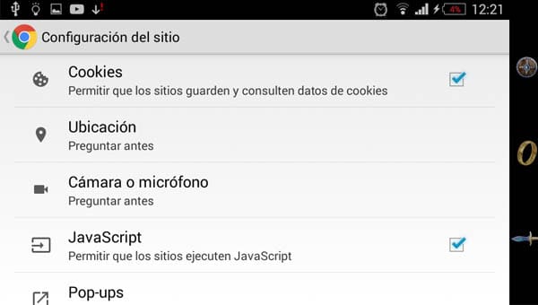 configuracion de sitio
