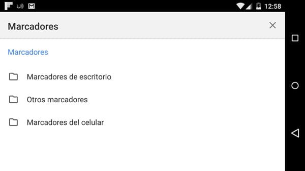 Marcadores desde Chrome