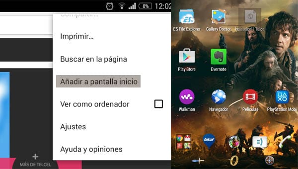 pantalla de inicio
