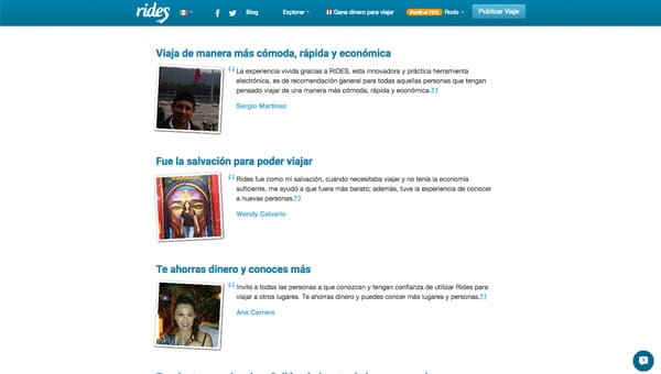 testimoniales rides