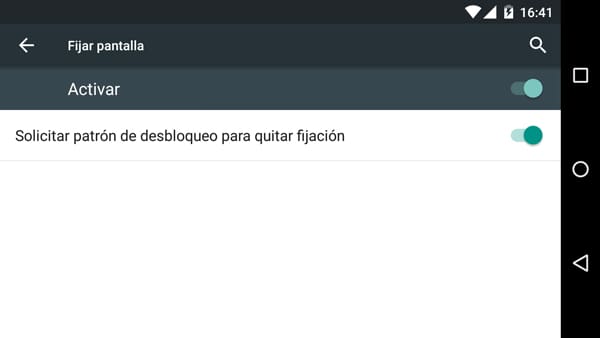 Fija una pantalla en tu Android