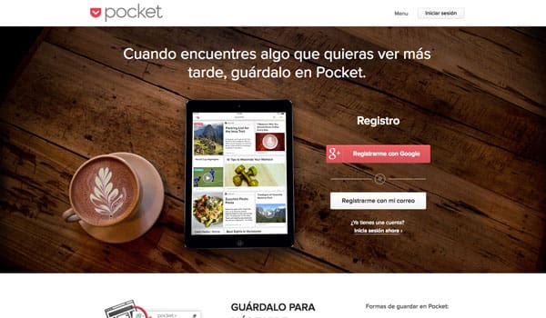 Iniciar sesion pocket