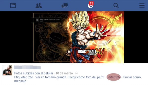 Editar foto desde cel