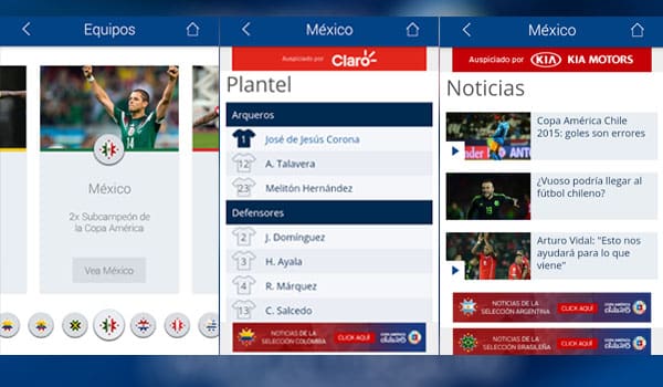 Equipos copa ame
