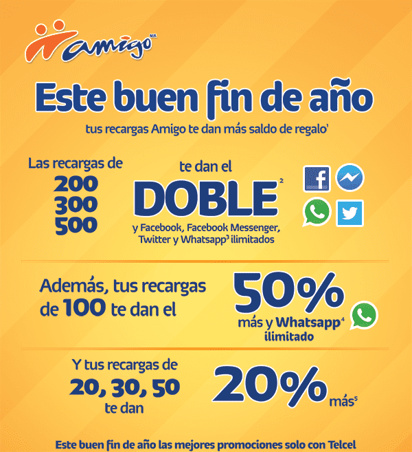 Recargas de Telcel, hasta el doble de saldo
