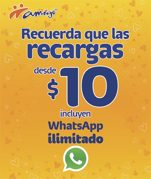 Recargas Amigo de 10 pesos te dan WhatsApp