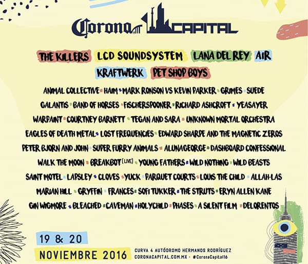 El Corona Capital reúne a más de 50 bandas y artistas con reconocimiento internacional. (Foto: coronacapital.com.mx)