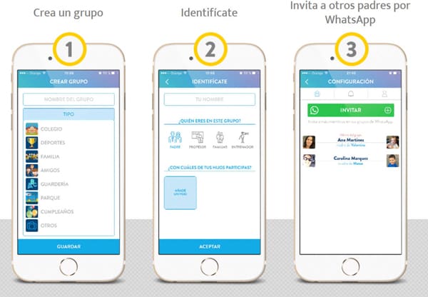 Qids organiza el contenido en secciones: información importante, chat y fotos. (Foto: qidsapp.com)