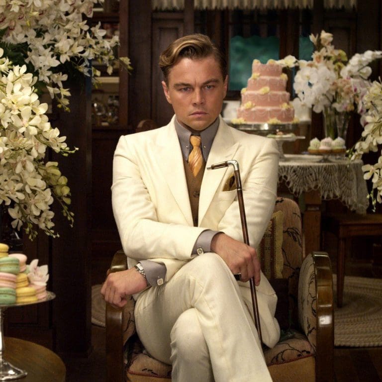 Leonardo DiCaprio con vestuario de la película Gatsby