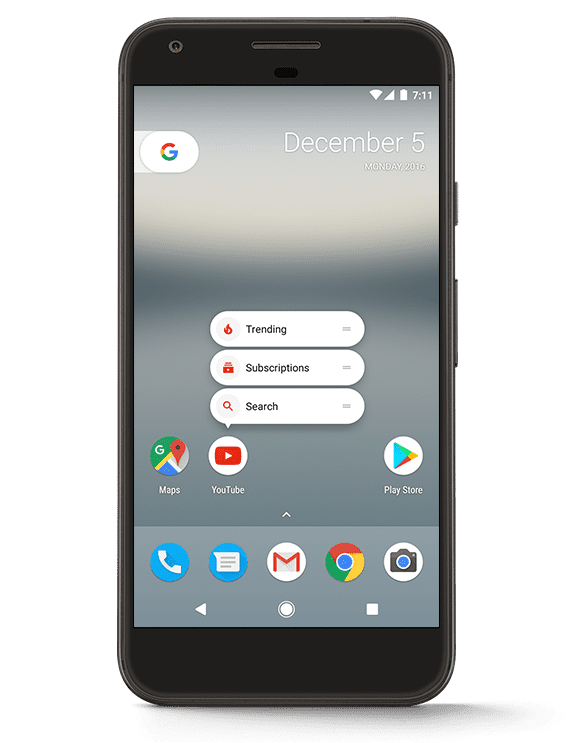 sub-menú Android 7.1.1