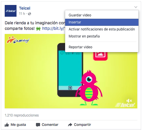 Facebook insertar