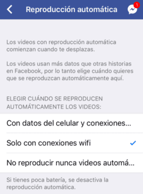Facebook reproducción automática de videos