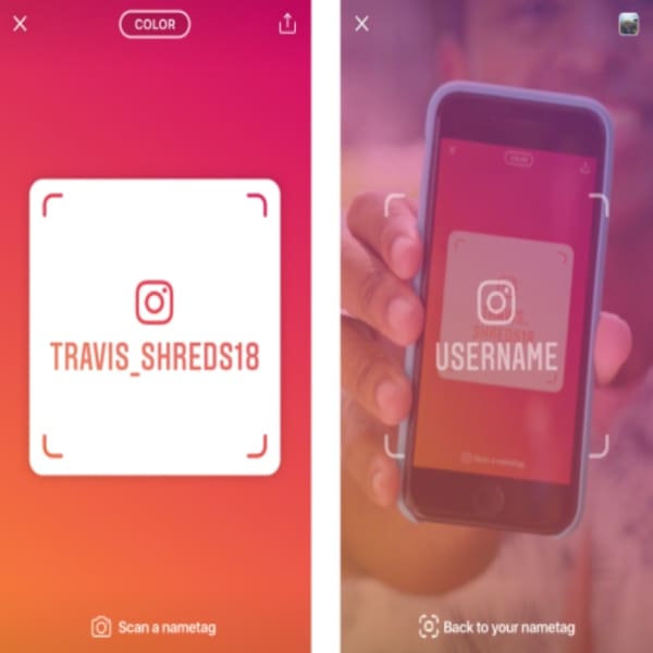 Tarjetas de identificación de instagram