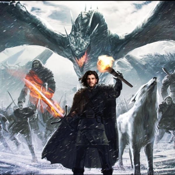 jon snow con la dueña de luz