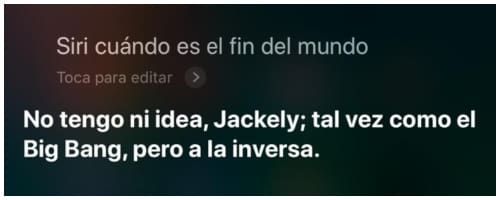 Preguntas interesantes a Siri.