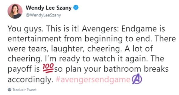 reacciones de avengers endgame