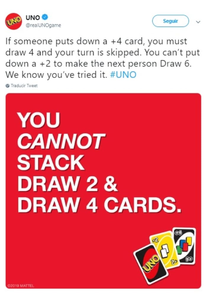 Reglas del juego UNO