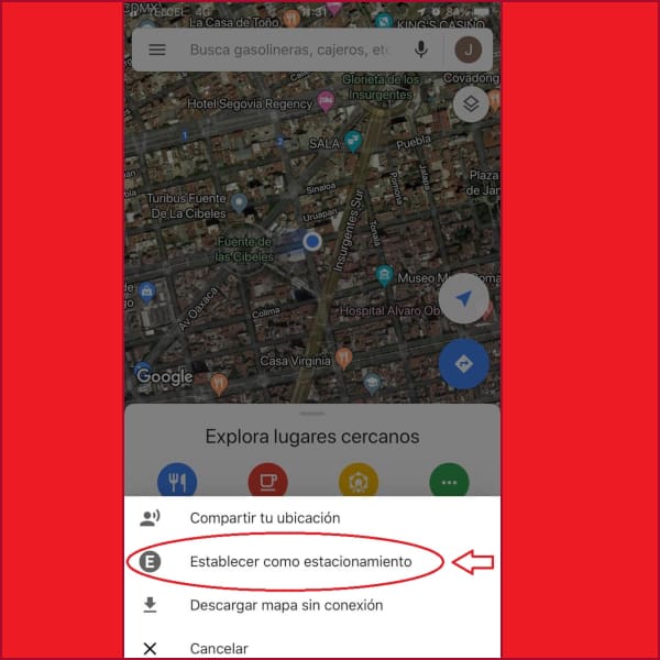 google maps donde estacionaste el auto