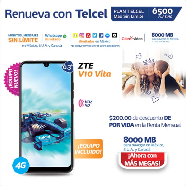 plan telcel max sin limite 6500 platino 