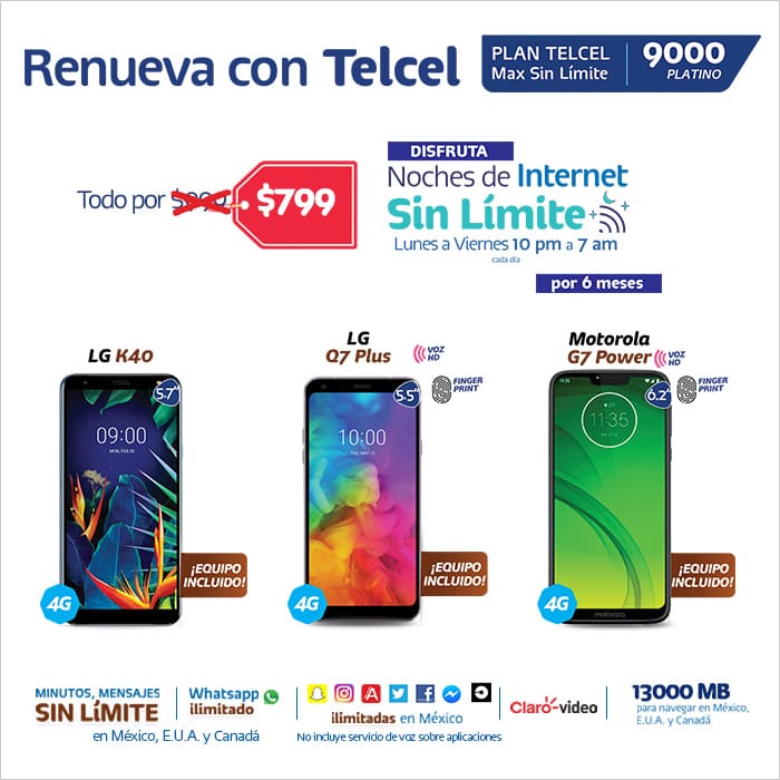 plan telcel max sin limite 9000