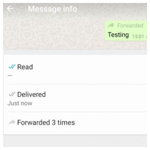 WhatsApp mensajes reenviados