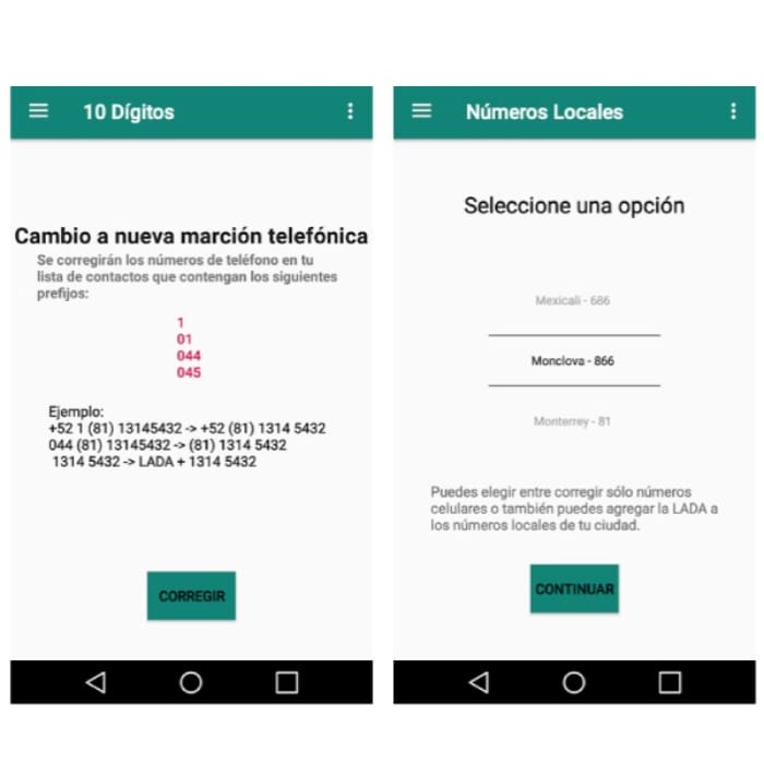 10 digitos Android nueva marcación