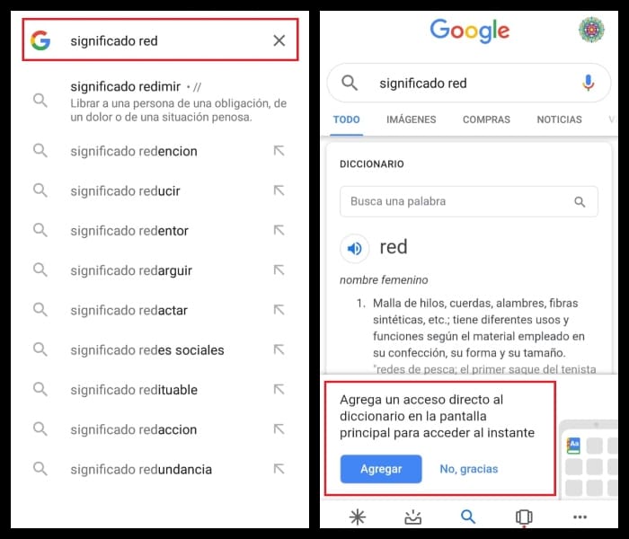 Diccionario Google Android 
