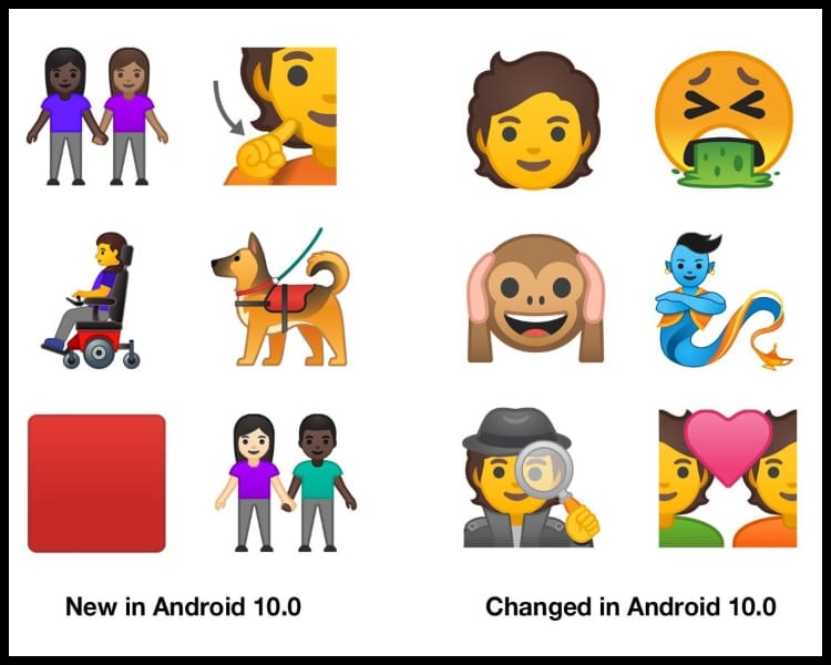 Emojis Android 10 