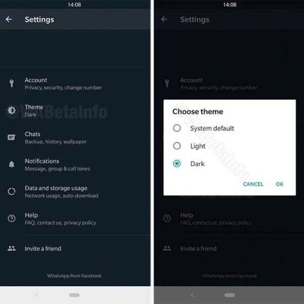 whatsapp modo oscuro