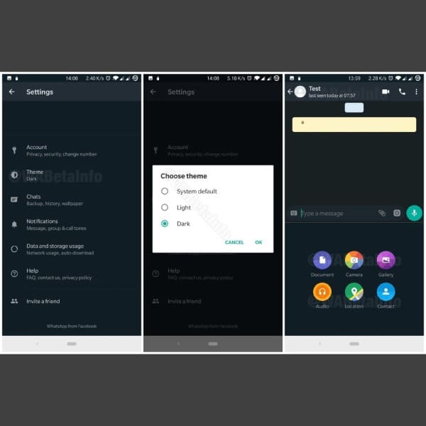 modo oscuro whatsapp