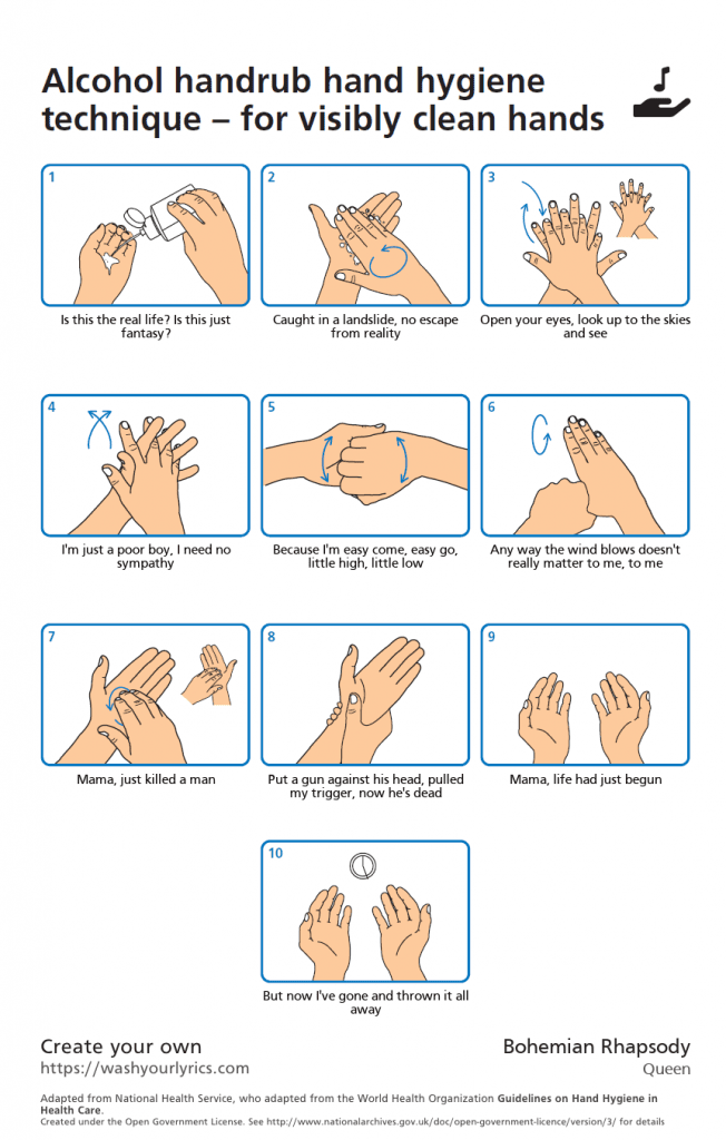 Cómo lavarse correctamente las manos, canción favorita 