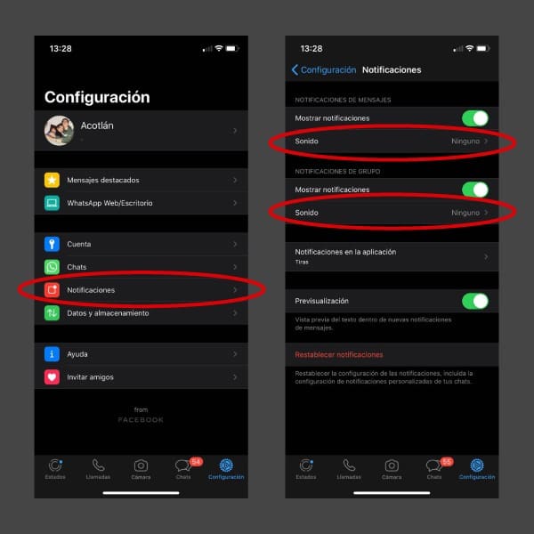 Whatsapp cómo cambiar tono de mensaje 